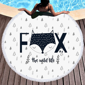 The Wild Life Fox SWST3872 Round Beach Towel