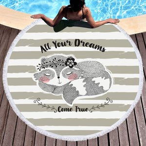 All Your Dreams Come True Fox SWST3876 Round Beach Towel