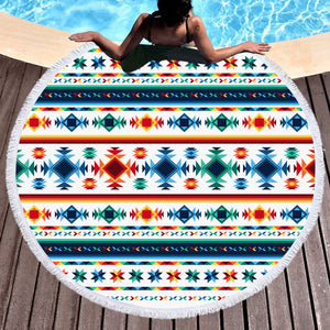 Aztec Stripes  SWST3946 Round Beach Towel
