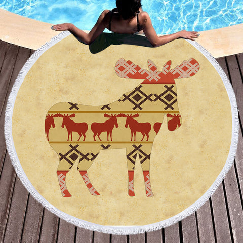 Image of Copy of Orange Rose Gold Zodiac SWST4099 Round Beach Towel