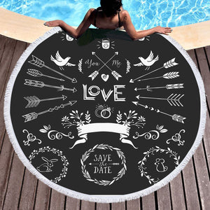 Save The Day For Love SWST4102 Round Beach Towel