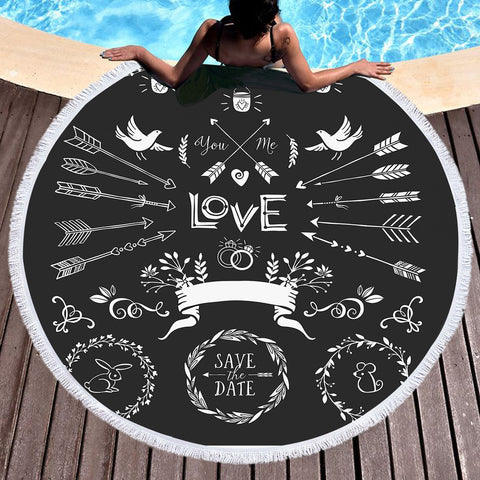 Image of Save The Day For Love SWST4102 Round Beach Towel