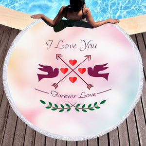 Forever Love Pink Theme SWST4112 Round Beach Towel