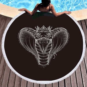 Night Shift King Snake SWST4115 Round Beach Towel