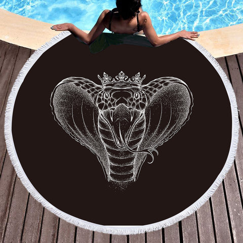 Image of Night Shift King Snake SWST4115 Round Beach Towel