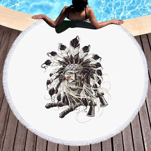 Bohemian Men Fighter SWST4225 Round Beach Towel