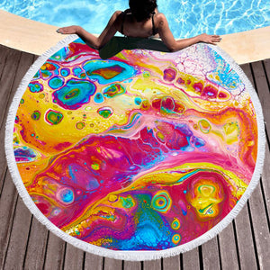 Splash Multicolor Gradient SWST4297 Round Beach Towel
