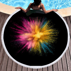 RGB Colorful Splash SWST4300 Round Beach Towel