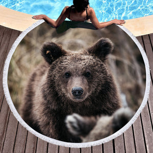 Real Forest Black Bear SWST4419 Round Beach Towel