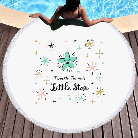 Image of Cute Twinkle Twinkle Little Star SWST4515 Round Beach Towel