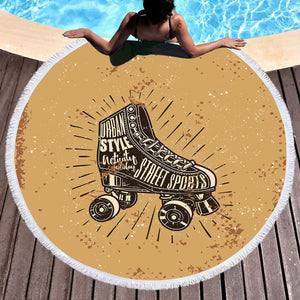 Retro Patin Shoes Urban Style Street Sport SWST4522 Round Beach Towel