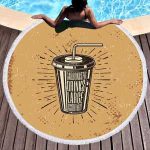 Retro Carbonated Drink Glass SWST4527 Round Beach Towel