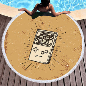 Retro Gameplay Gameboy 1989 SWST4532 Round Beach Towel