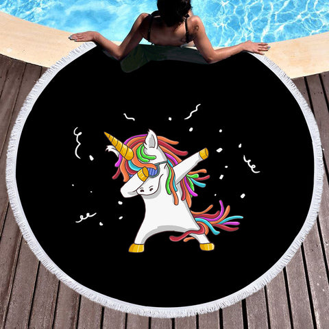 Image of Swag Dab Unicorn SWST4648 Round Beach Towel