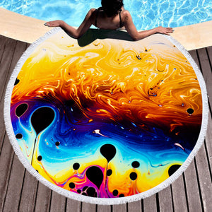 Hot Lava Color SWST5206 Round Beach Towel