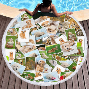 Golden Retriever Pictures SWST5237 Round Beach Towel