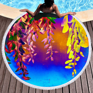 RGB Reverse Gradient Tree SWST5238 Round Beach Towel