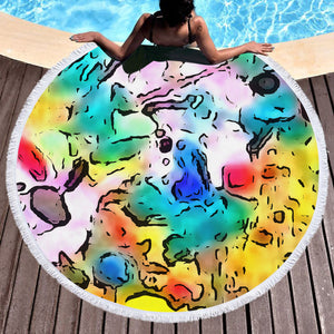 Colorful Leopard Pattern SWST5258 Round Beach Towel