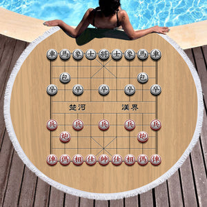 Chinese Chess SWST5453 Round Beach Towel