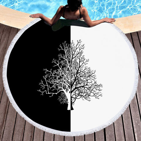 Image of B&W Big Plant SWST5457 Round Beach Towel