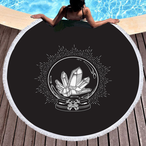 Image of B&W Diamond Old School Draw SWST5473 Round Beach Towel