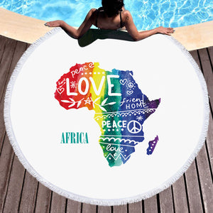 Piece And Love LGBT Africa SWST5478 Round Beach Towel