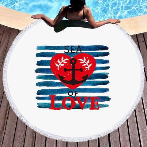 Image of Sea Of Love SWST5479 Round Beach Towel
