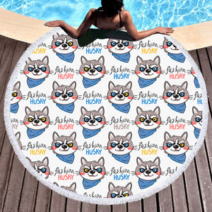 Swag Fashion Husky Collection SWST6211 Round Beach Towel