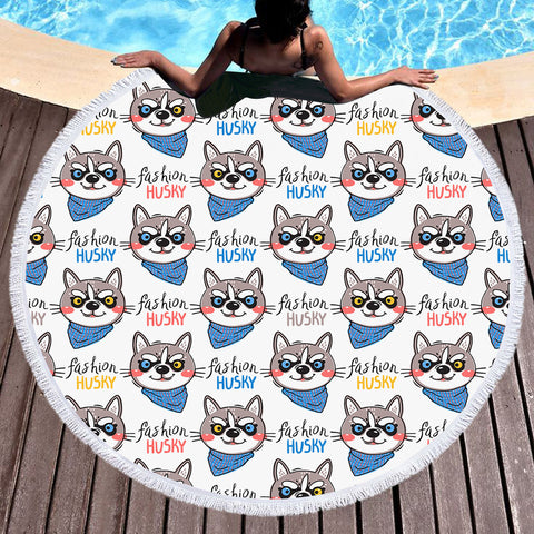 Image of Swag Fashion Husky Collection SWST6211 Round Beach Towel