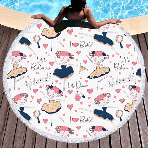 Image of I Love Ballet SWST6214 Round Beach Towel