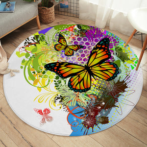 Colorful Butterfly SWTD3311 Round Rug