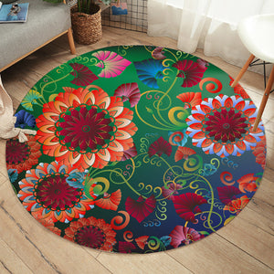 Colorful Flower SWTD3316 Round Rug
