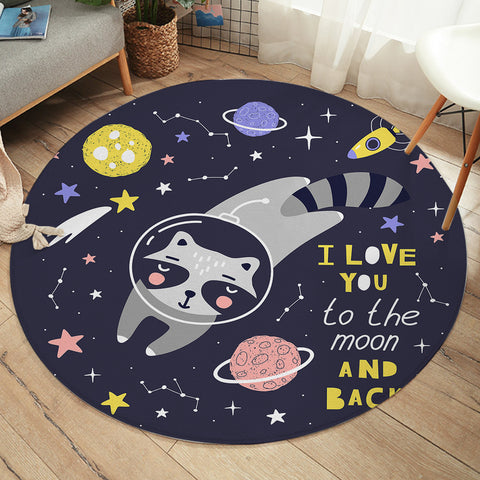 Image of Cat On The Galaxy SWTD3323 Round Rug