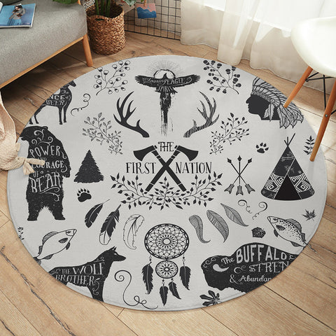 Image of First Nation Animal SWYD3334 Round Rug