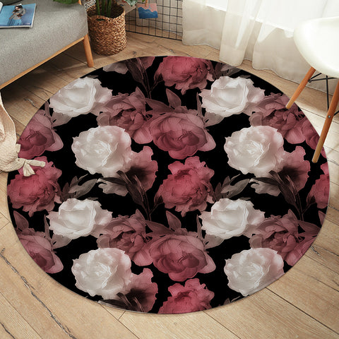 Image of Pink and White Roses SWYD3368 Round Rug