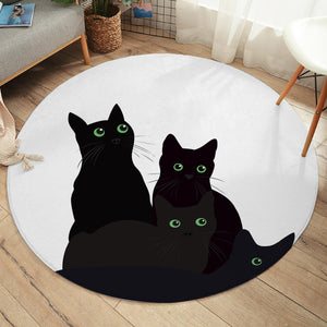 Three Black Cats SWYD3378 Round Rug