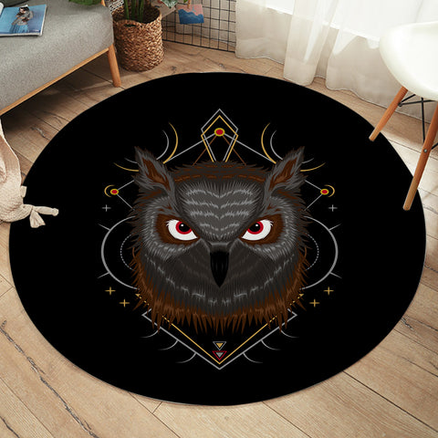 Image of Black Owl SWYD3480 Round Rug