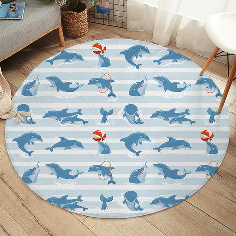 Image of Whale Under The Sea SWYD3485 Round Rug