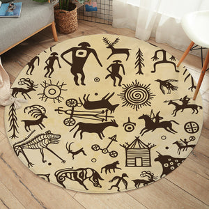Country Animal Sketch SWYD3592 Round Rug