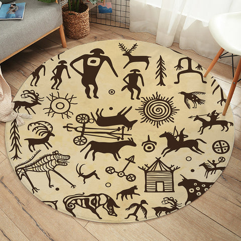 Image of Country Animal Sketch SWYD3592 Round Rug