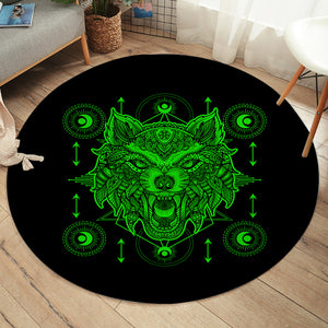 Neon Wolf Dreamcatcher  SWYD3603 Round Rug