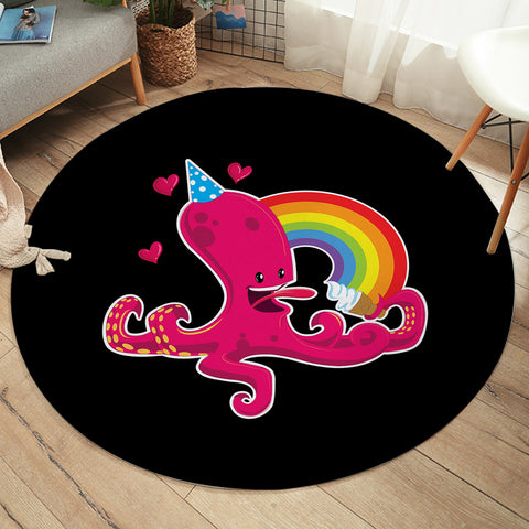 Image of Rainbow In Love Octopus SWYD3604 Round Rug