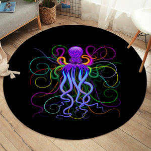 Neon Colorful Octopus  SWYD3605 Round Rug