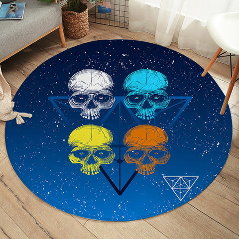 Image of Four Skull Triangle SWYD3612 Round Rug