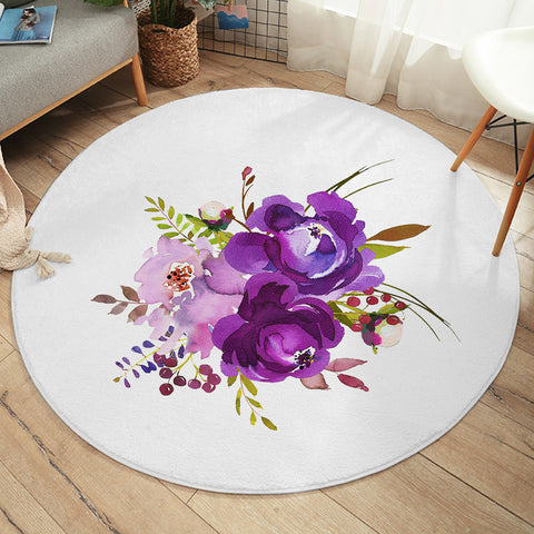Image of Purple Flower  SWYD3615 Round Rug