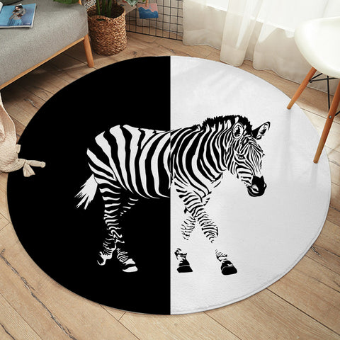 Image of Black & White Zebra SWYD3648 Round Rug