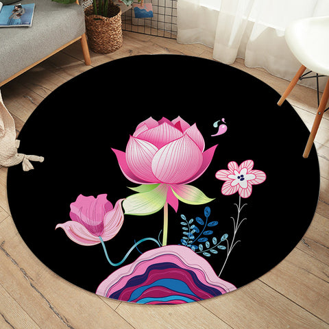 Image of Lotus Flowers Illustration  SWYD3661 Round Rug