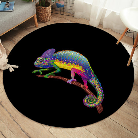 Image of Colorful Aztec Chameleon SWYD3665 Round Rug