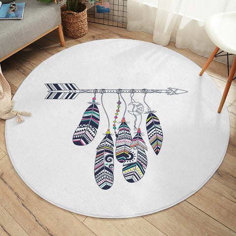 Image of Feathers On Straight Arrow  SWYD3669 Round Rug