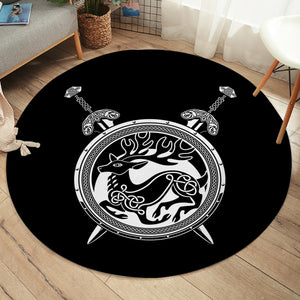 Deer Shield and Knives  SWYD3676 Round Rug
